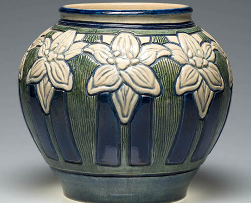 Leona Nicholson, artist, Daylily vase, c. 1904